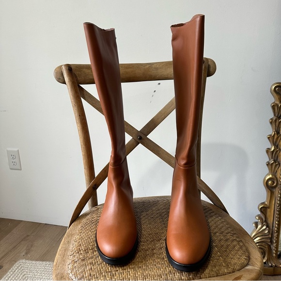 NWT Frame Ramsey Leather Knee High Tiding Boot In Tobacco - Picture 4 of 10